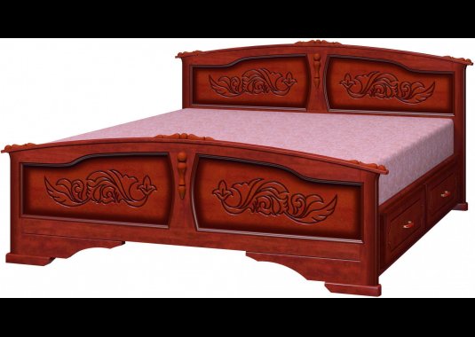Кровать массив Елена с ящиками 1800*2000 - фото