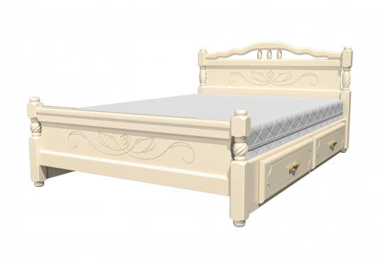 Кровать массив Карина 5 с ящиками 1200*2000 - фото