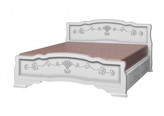 Кровать массив Карина 6 с ящиками 1600*2000 - фото