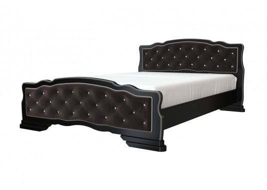 Кровать массив Карина 10( с элементами эко кожи)1400*2000 - фото