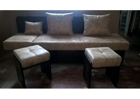 Кухонный диван "Ника 2"с табуретками - фото